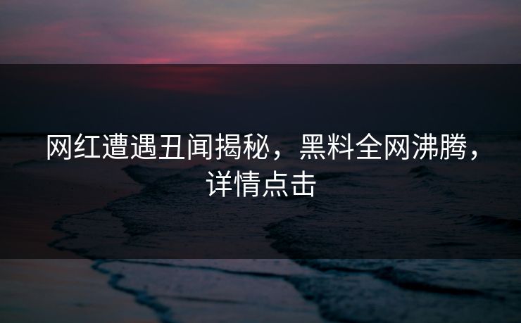 网红遭遇丑闻揭秘,黑料全网沸腾,详情点击 第1张 网红遭遇丑闻揭秘,黑料全网沸腾,详情点击 第1张