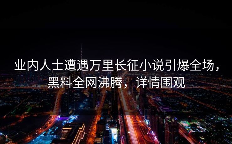 业内人士遭遇万里长征小说引爆全场，黑料全网沸腾，详情围观