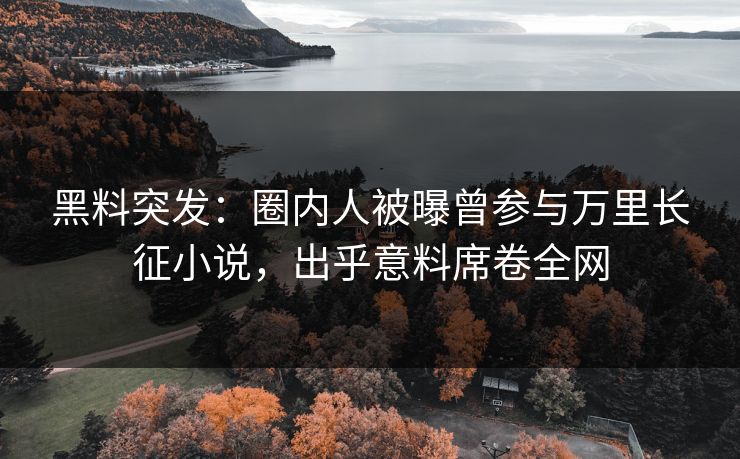 黑料突发：圈内人被曝曾参与万里长征小说，出乎意料席卷全网